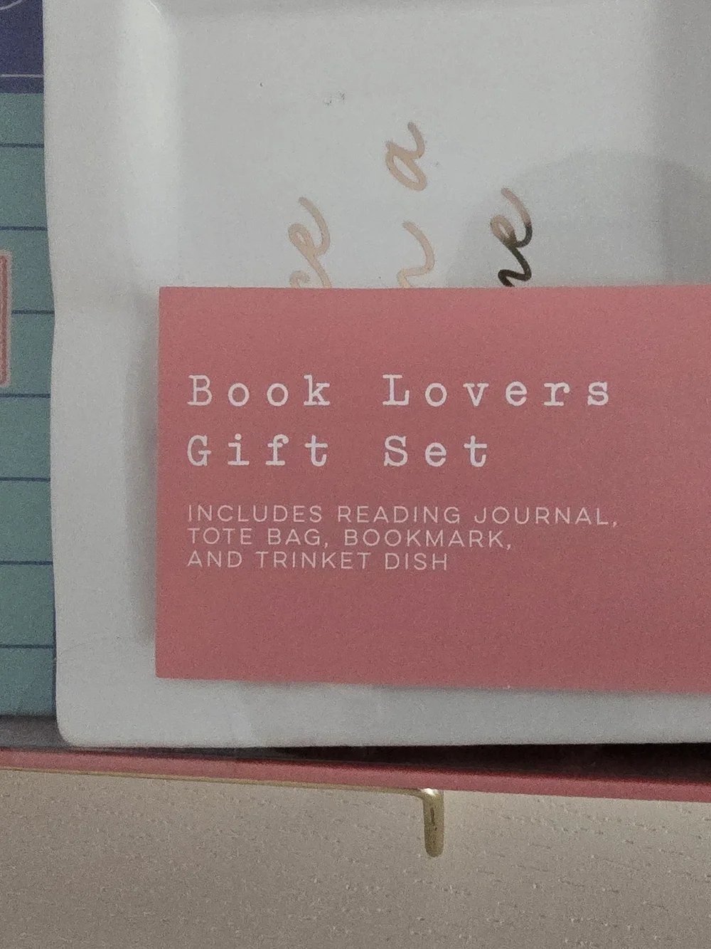 Reading Journal Gift Set in Mint Or Pink